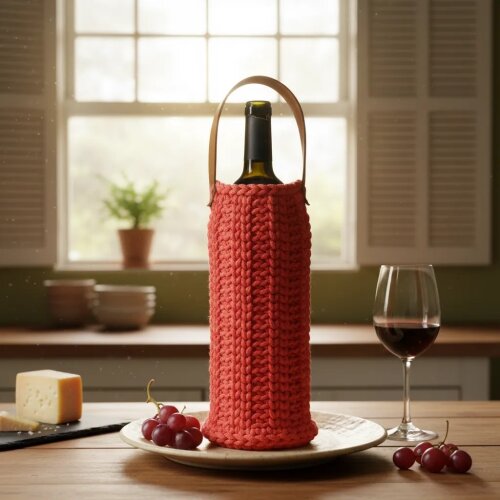 Wine Bag Porta Garrafa De Vinho Em Crochê