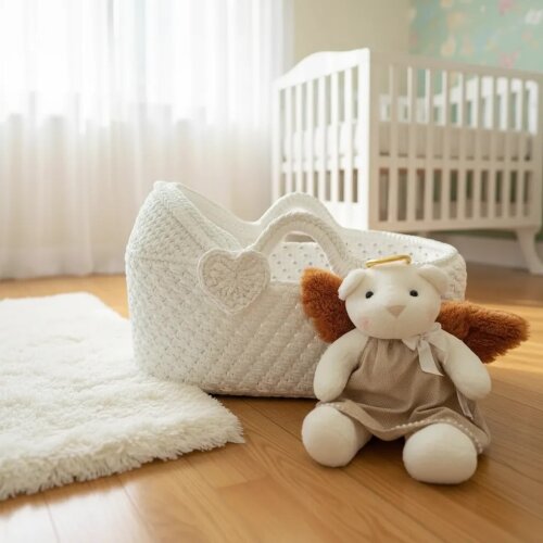 Cesto Moisés Ninho de Crochê Bercinho para Quarto Bebê