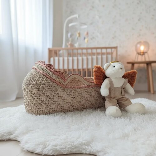 Cesto Moisés de Crochê Bercinho para Quarto Bebê