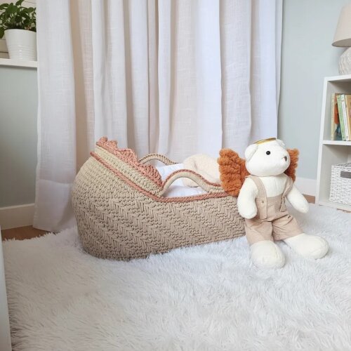 Cesto Moisés de Crochê Bercinho para Quarto Bebê