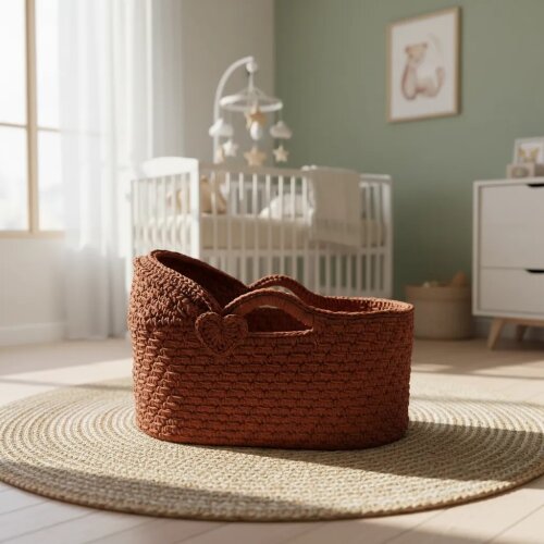Cesto Moisés de Crochê Bercinho para Quarto Bebê