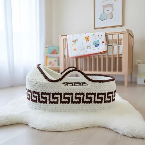 Cesto Moisés Grande de Crochê Bercinho para Quarto Bebê