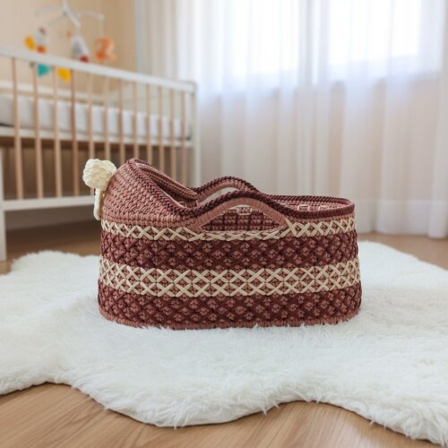 Cesto Moisés Ninho de Crochê Bercinho para Quarto Bebê