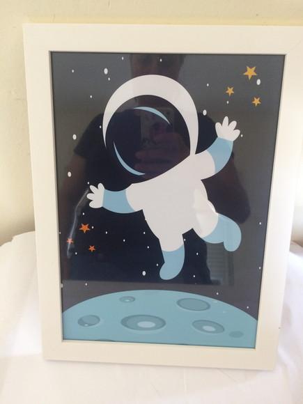 Kit Quadros Decoração Bebê Astronauta e Planetas