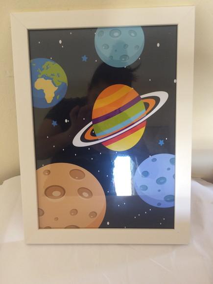 Kit Quadros Decoração Bebê Astronauta e Planetas