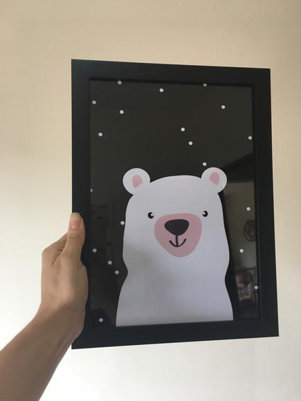 Kit Quadros Escandinavo Mamãe Urso e I love You