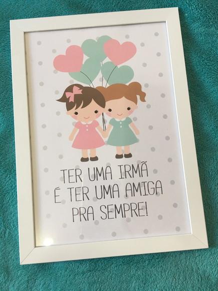 Kit Quadros Infantil Irmãs Balões e Nomes