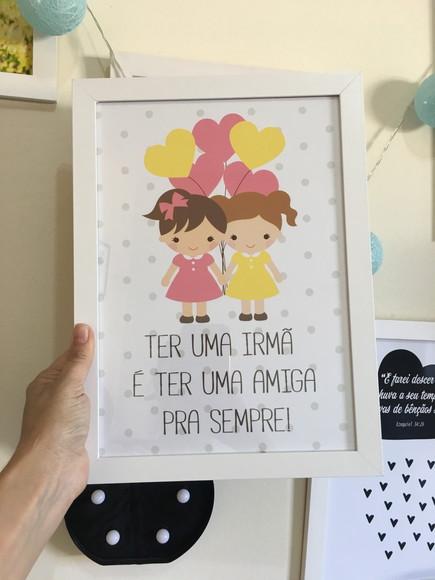Kit Quadros Infantil Irmãs Balões e Nomes