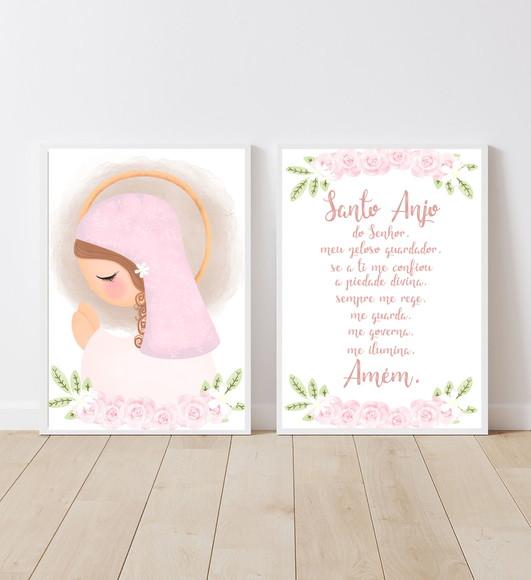 Kit Quadros Infantil Mãezinha do Céu e Oração A3