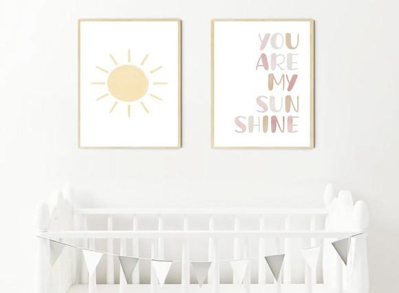 Kit Quadros Infantil Menina Sunshine e Sol A3