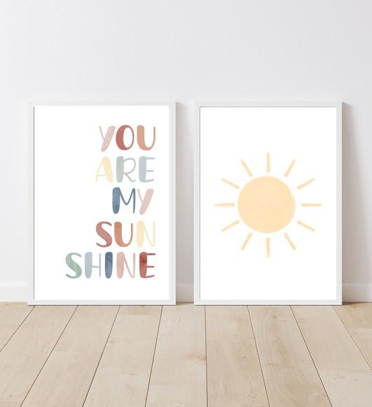 Kit Quadros Infantil Menina Sunshine e Sol A3