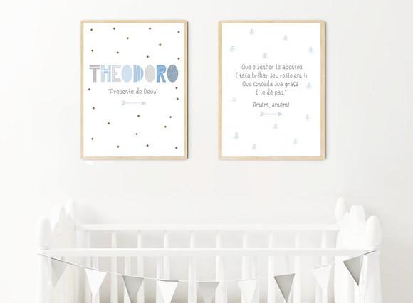 Kit Quadros Infantil Nome c Significado e Versículo A4