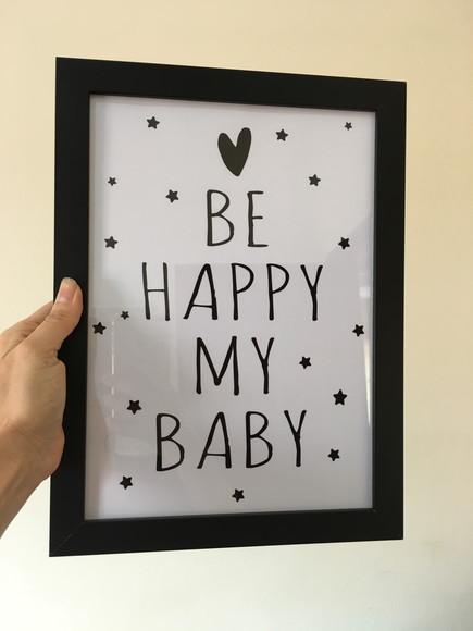 Kit Quadros Infantil Urso Panda Be Happy Versículo A4