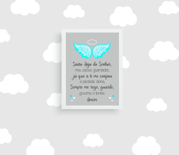 Quadro Bebê Menino Oração Anjo da Guarda