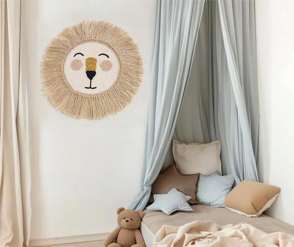 Enfeite Pendurar Leão em Crochê - Boho Infantil