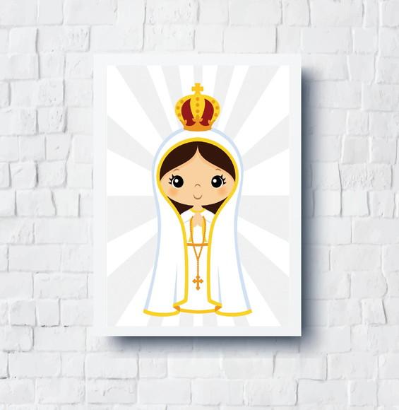 Quadro Infantil Nossa Senhora de Fátima Personalizado