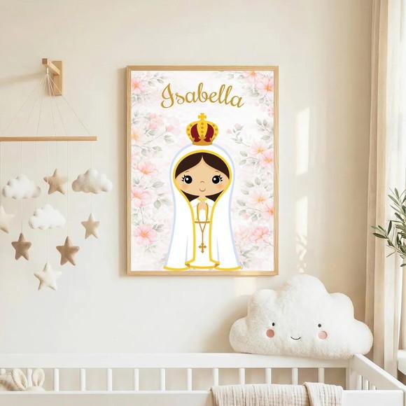 Quadro Infantil Nossa Senhora de Fátima Personalizado