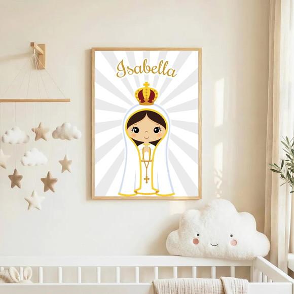 Quadro Infantil Nossa Senhora de Fátima Personalizado