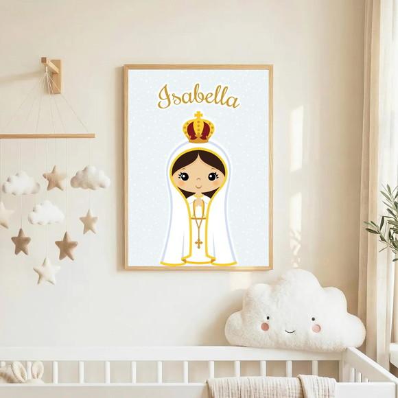 Quadro Infantil Nossa Senhora de Fátima Personalizado