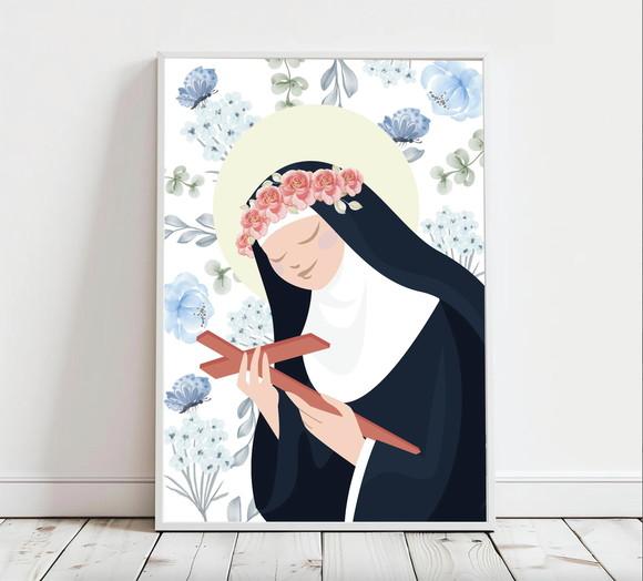 Quadro Infantil Santa Rita Floral A3