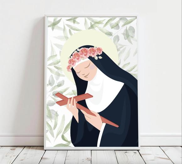 Quadro Infantil Santa Rita Floral A3