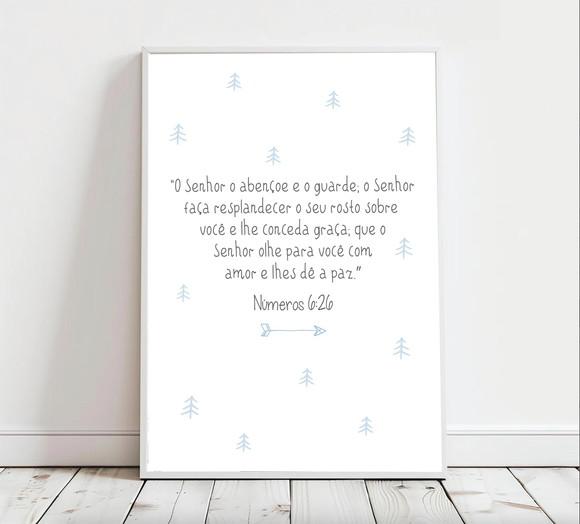 Quadro Infantil Versículo o Senhor Te Abençoe e Te Guarde