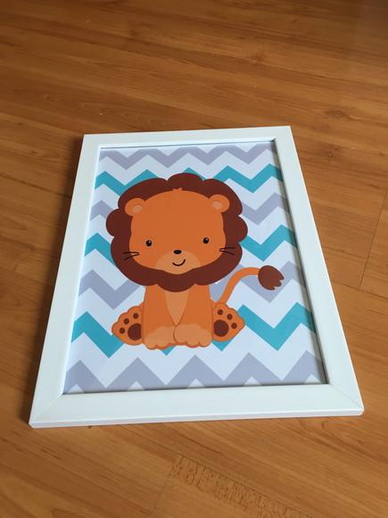 Quadros Bebê Menino Animais Safari A4