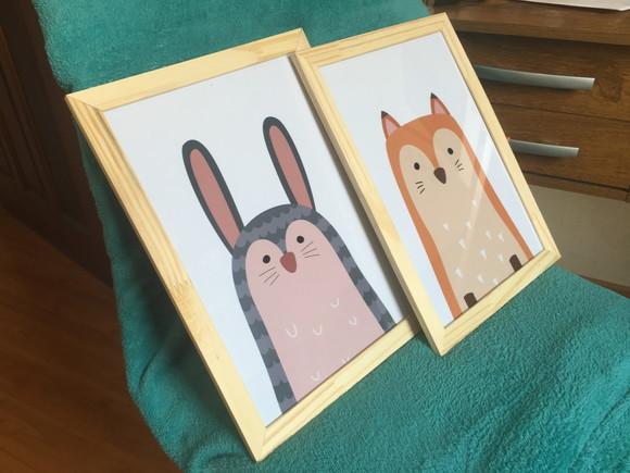 Quadros Infantil Baby Animais Montanhas A4