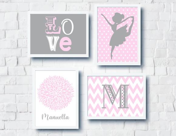 Quadros Infantil Decoração Menina Bailarina A4