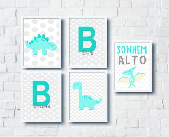 Quadros Infantil Dinossauros Sonhem Alto