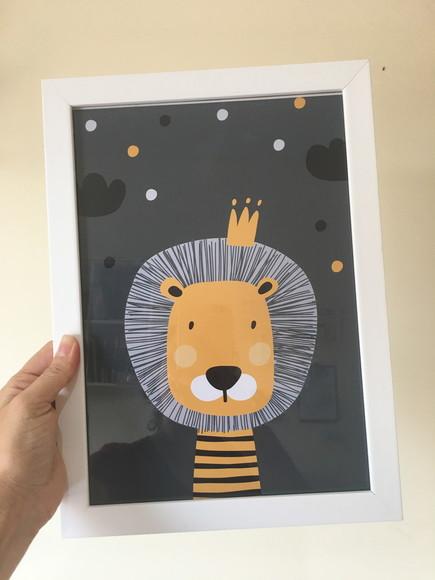 Quadros Infantil Menina Animais Safari Baby A4