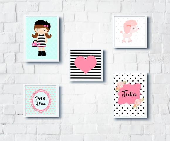 Quadros Infantil Menina Decoração Paris