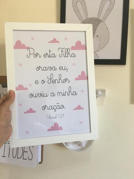 Quadros Infantil Menina Nuvem Nome e Versículos