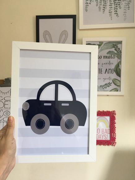 Quadros Infantil Menino Oração Anjo da Guarda e Carrinho