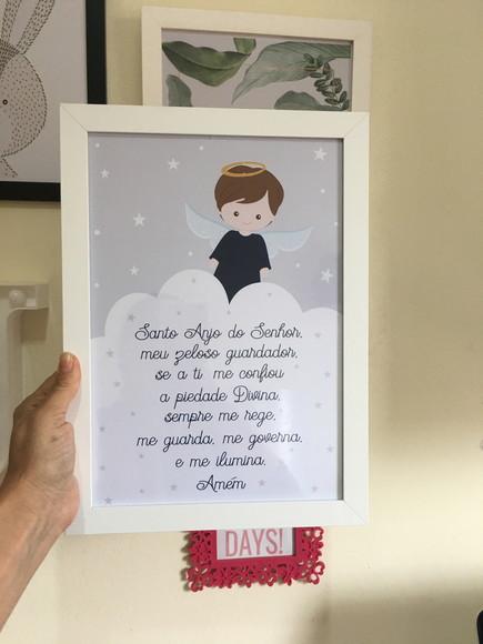 Quadros Infantil Menino Oração Anjo da Guarda e Carrinho