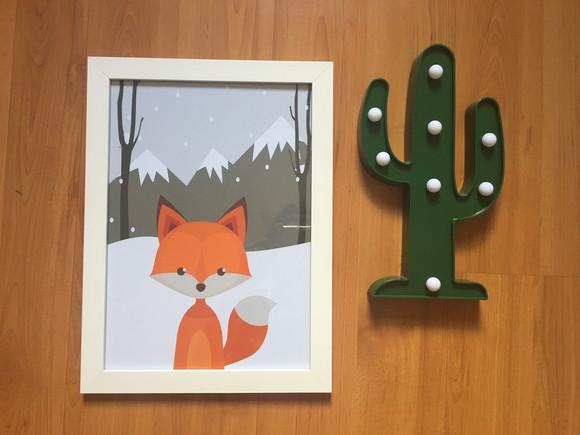 Quadros Infantil Montanhas Raposa Be Brave A4