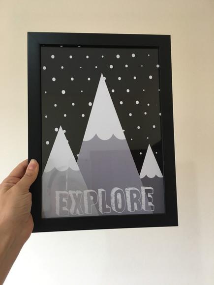 Quadros Infantil Montanhas Raposa Be Brave A4