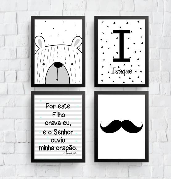 Quadros Infantil Montanhas Urso Be Brave Nome