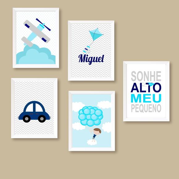 Quadros Infantil Pipa Balão Menino-a4