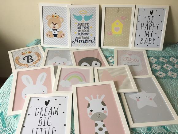 Quadros Infantil Raposa Sonhe Alto Cabana Nome