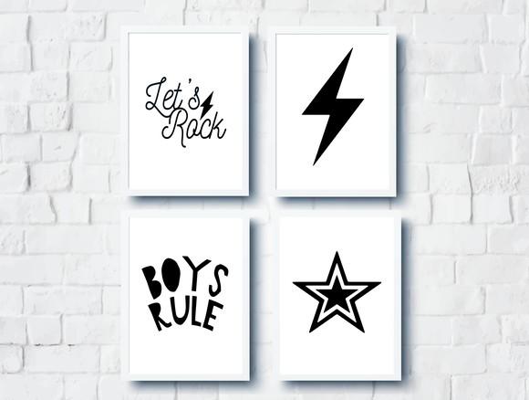 Quadros Menino Decor Boys Rock A4