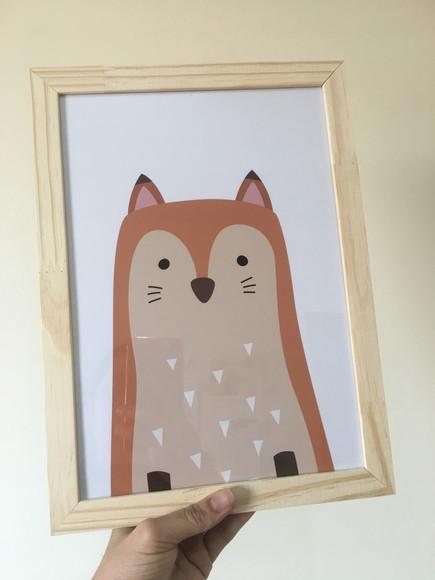 Quadros Quarto Infantil Animais Nórdicos A4