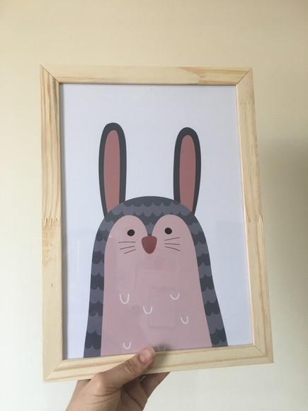 Quadros Quarto Infantil Animais Nórdicos A4