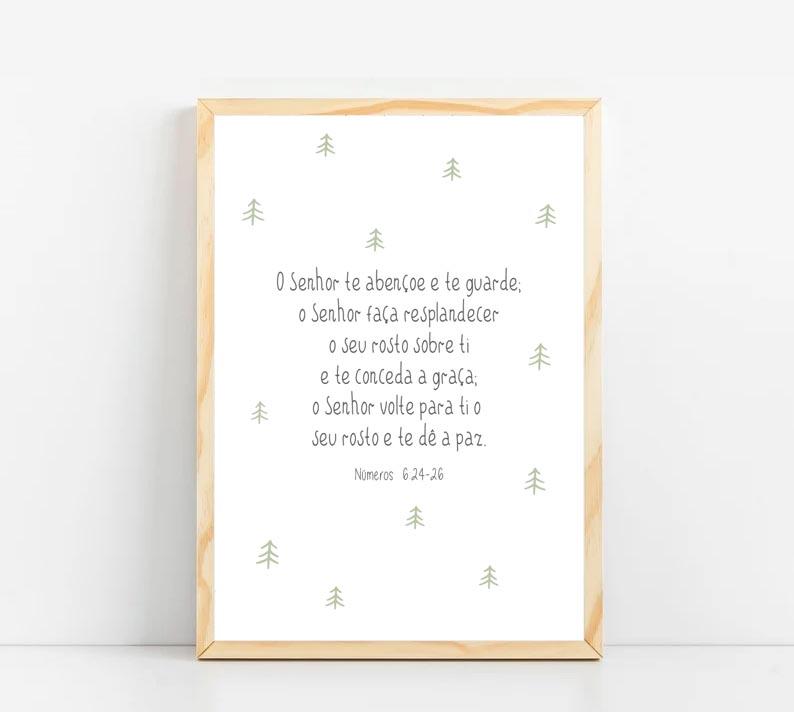 Quadro Decoração Bebê Infantil Versículo Números O Senhor te