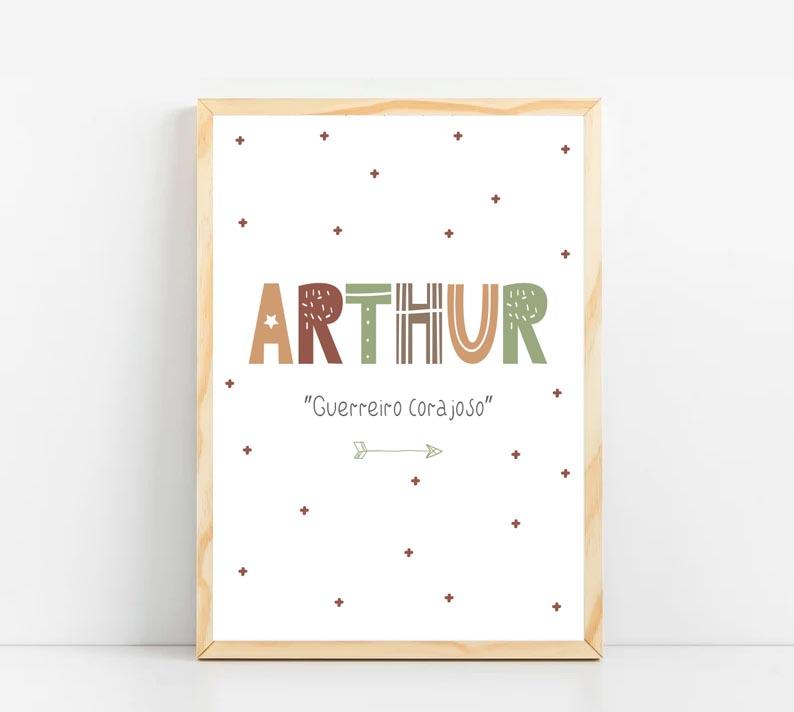 Quadro Decoração Bebê Infantil Nome Colorido Personalizado e S
