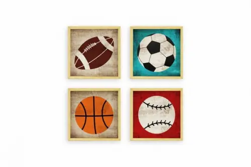 Kit Quadros Infantil Bolas Vintage
