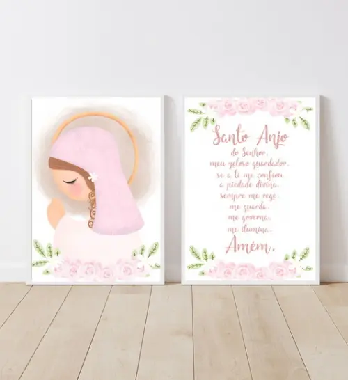 Kit Quadros Infantil Mãezinha do Céu e Oração A3
