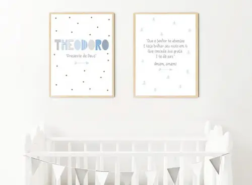 Kit Quadros Infantil Nome c Significado e Versículo A4