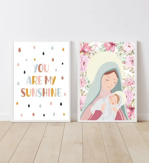 Kit Quadros Infantil Nossa Senhora e Sunshine A3