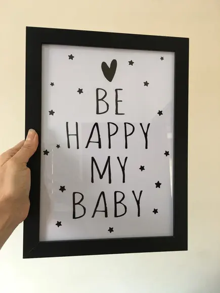 Kit Quadros Infantil Urso Panda Be Happy Versículo A4